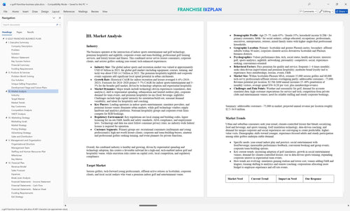 x golf franchise business plan 3