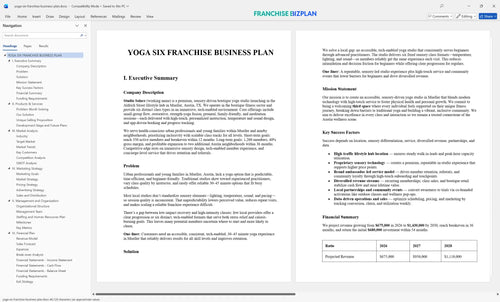 yoga six franchise business plan 1