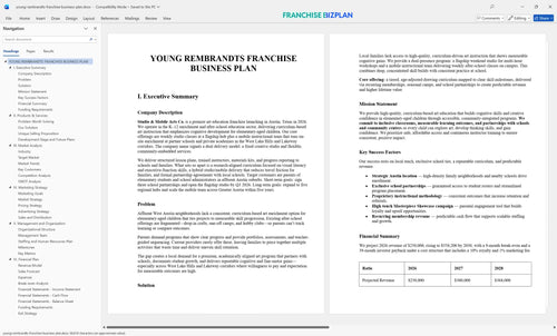 young rembrandts franchise business plan 1