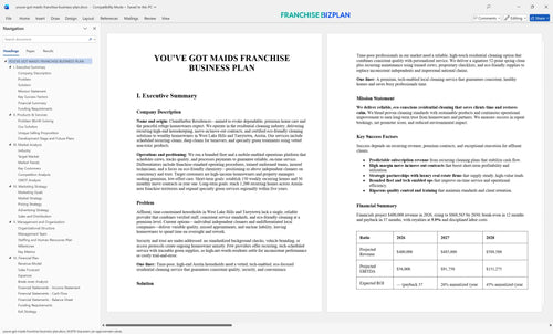 youve got maids franchise business plan 1