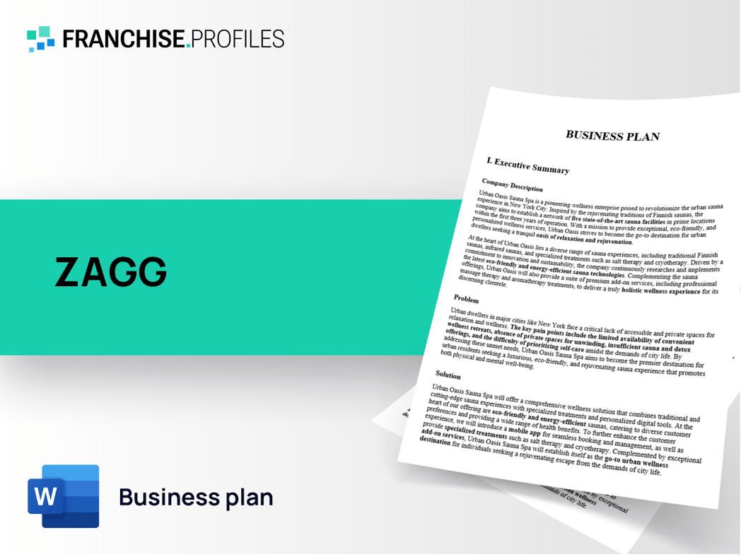 ZAGG Franchise Business Plan Template