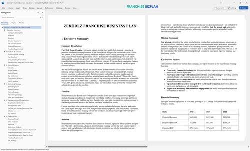 zerorez franchise business plan 1