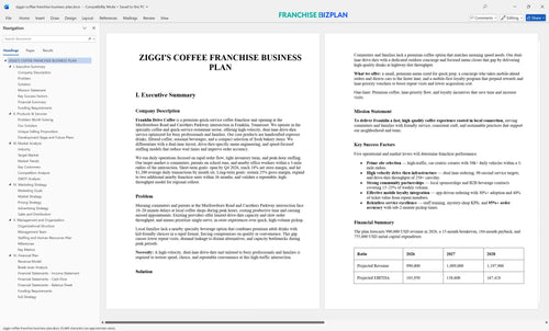 ziggis coffee franchise business plan 1